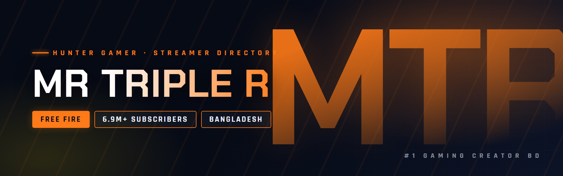 Mr Triple R - Free Fire streamer from Bangladesh