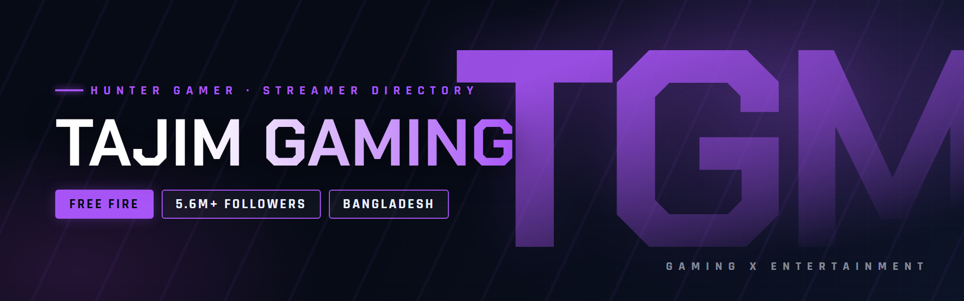 Tajim Gaming - Free Fire and entertainment creator from Bangladesh
