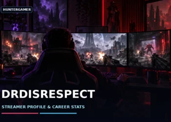 DrDisrespect wearing his signature black mullet wig, sunglasses and tactical vest