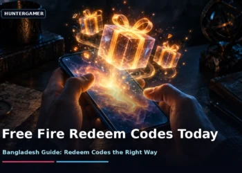 Dark cinematic mobile gaming artwork with a glowing smartphone, holographic gift boxes dissolving into embers, and neon rim light; no faces, no logos, no text.
