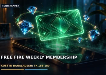 Dark cinematic artwork of a glowing membership card and sparkling diamonds hovering over a mobile phone, with moody blue lighting and no text.