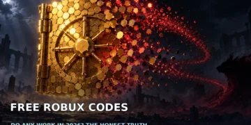 Dark cinematic illustration of a golden vault of coins half-dissolving into pixel dust, suggesting a disappearing free-currency promise