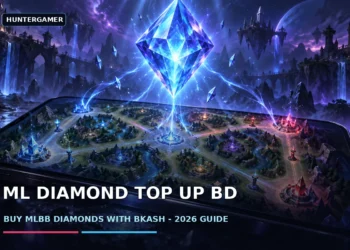 Mobile Legends diamond top-up guide for Bangladesh showing bKash, Tk pack prices and User ID plus Zone ID fields