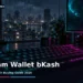 Steam Wallet with bKash in Bangladesh: Safe Buying Guide 3 Dark cinematic PC gaming setup with glowing keyboard and moody Bangladesh city backdrop