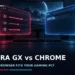 Opera GX vs Chrome for Gaming: Choose Your Browser Tools 2 Conceptual red and blue browser panels above a gaming keyboard, not an actual browser screenshot
