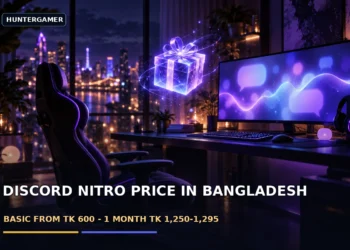 Dark cinematic artwork of a neon-lit empty gaming corner at night, with a glowing monitor showing abstract chat bubbles and a floating holographic gift box, no text and no faces.