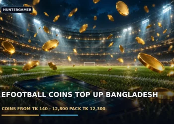 Dark cinematic artwork of golden coins raining over a night football stadium, with floodlights illuminating the pitch and a glowing phone in the foreground, no text.