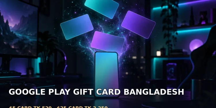 Android phone beside a digital gift code and taka payment receipt