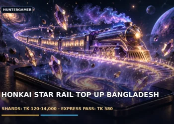 Dark cinematic artwork of a holographic space train and glowing crystal shards floating over a phone, with deep cosmic shadows and no text.