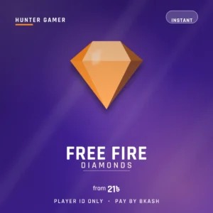 Hunter Gamer Free Fire diamonds top-up for Bangladesh, delivered to your player ID and paid by bKash