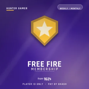 Hunter Gamer Free Fire weekly and monthly membership top-up for Bangladesh, paid by bKash
