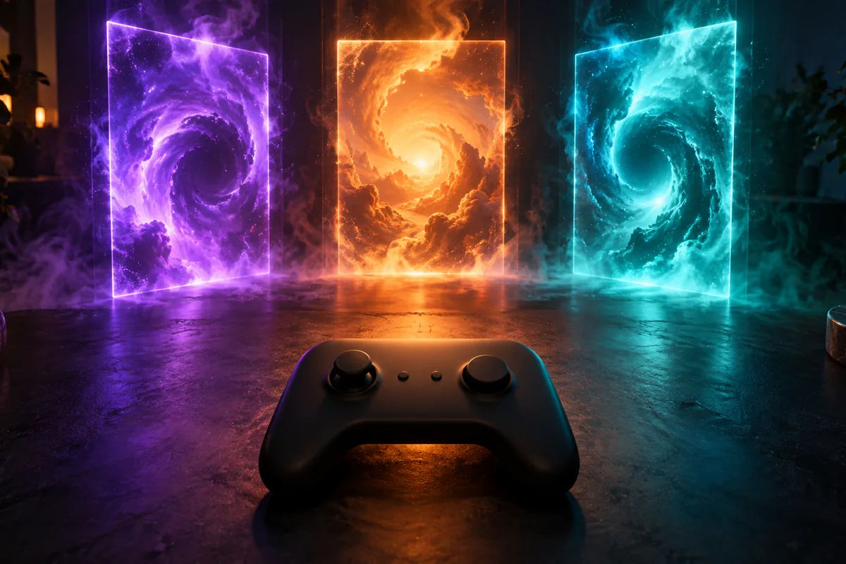 New Video Games This Week (October 13-16, 2026): 8 Releases Worth Watching 14 Glowing holographic game screens over a desk — new video game releases October 13-16, 2026