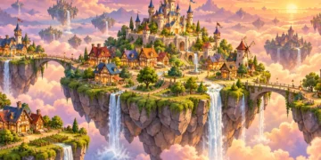 TerraScape free on Epic Games Store — floating island city-building puzzle game
