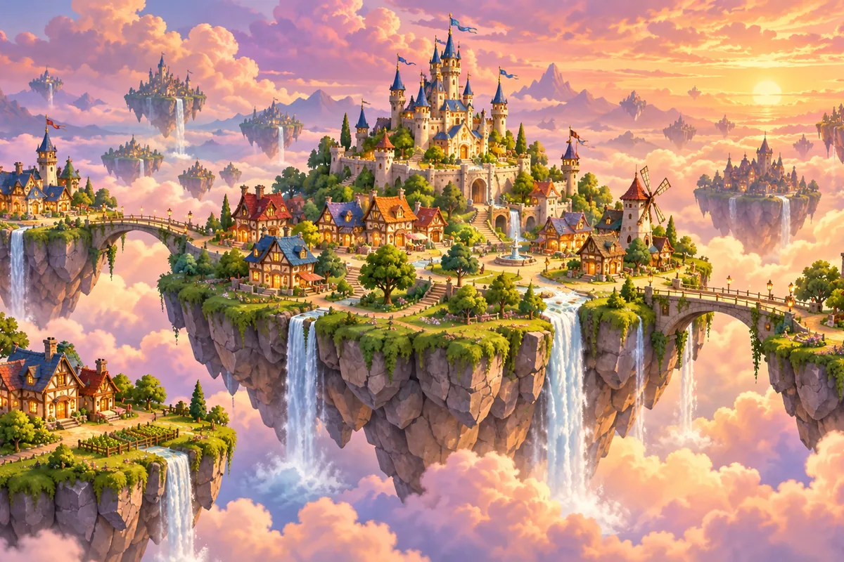 TerraScape free on Epic Games Store — floating island city-building puzzle game